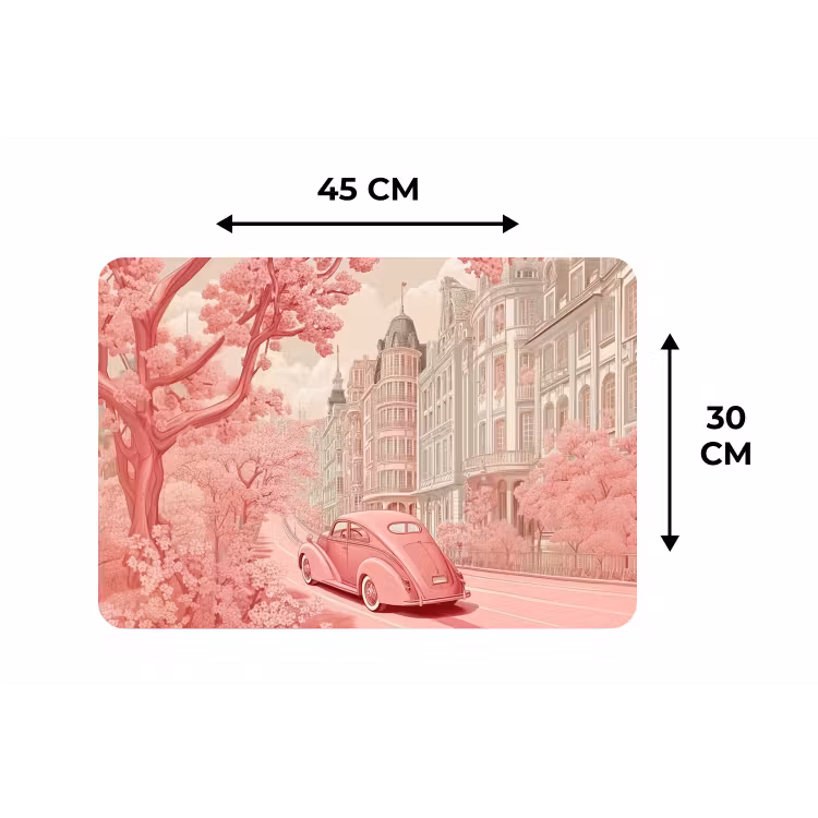 Placemat - 6 stuks - City - Car - Pink — 3