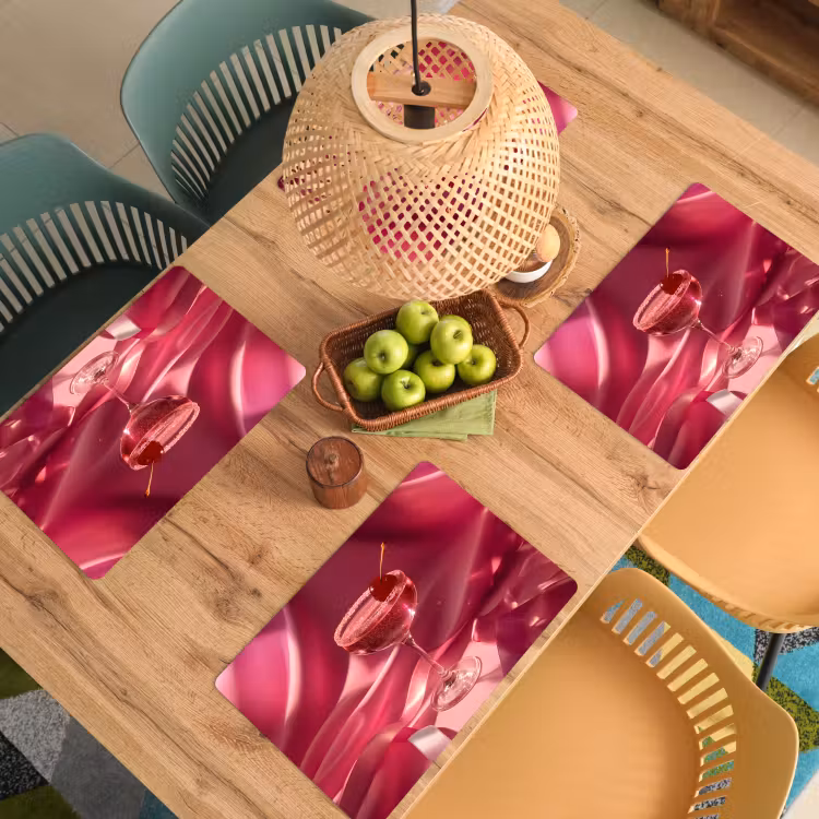 Placemat - 6 stuks - Cocktail - Pink - Luxe — 6