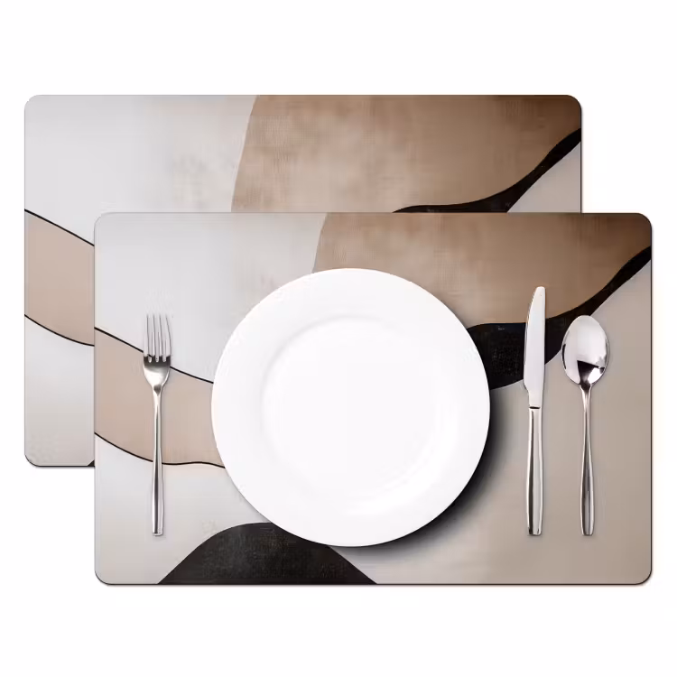 Placemat - 6 stuks - Contourlijnen - Abstracte landschap — 2