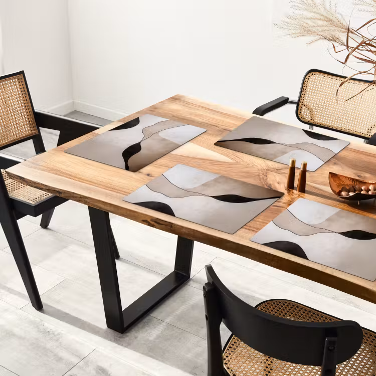 Placemat - 6 stuks - Contourlijnen - Abstracte landschap — 5
