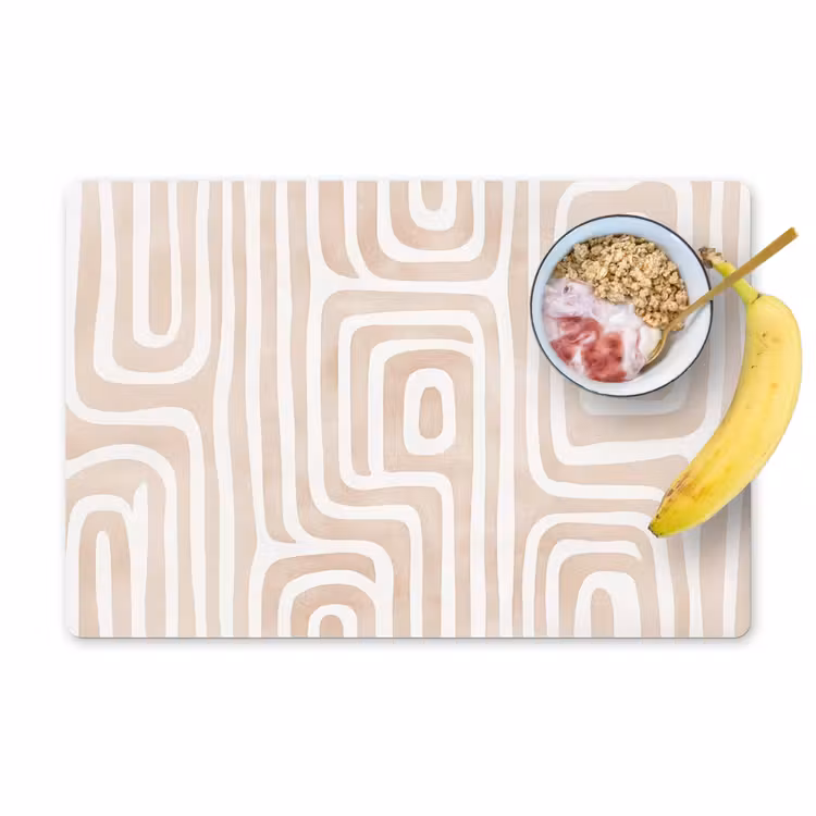 Placemat - 6 stuks - Decoratief - Labyrint - Beige — 1