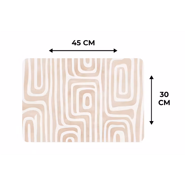 Placemat - 6 stuks - Decoratief - Labyrint - Beige — 3