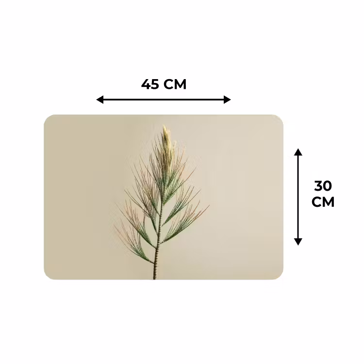 Placemat - 6 stuks - Dennentak - Naaldvormige bladeren - Lichtgroen — 3