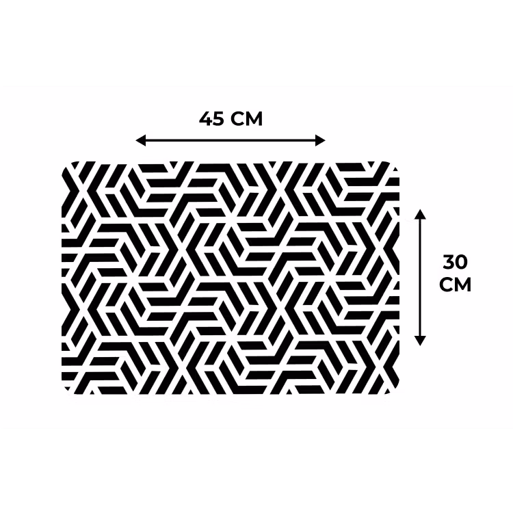 Placemat - 6 stuks - Design - Geometrie - Patroon - Zwart - Wit — 3