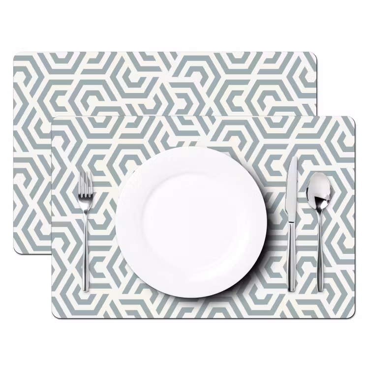 Placemat - 6 stuks - Design - Lijn - Patroon - Groen — 2