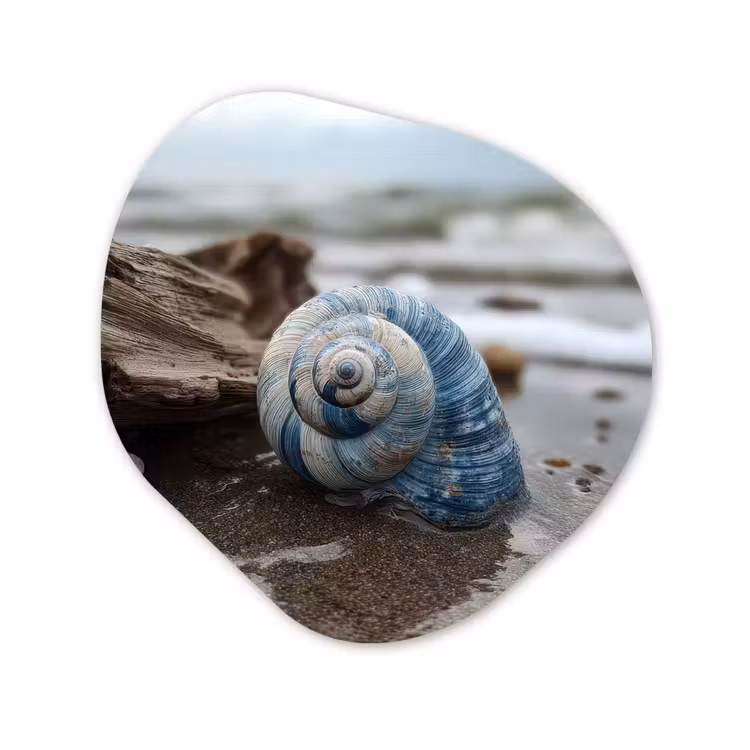 Organische vorm aluminium - Schelp - Strand - Blauw - Zee — 1