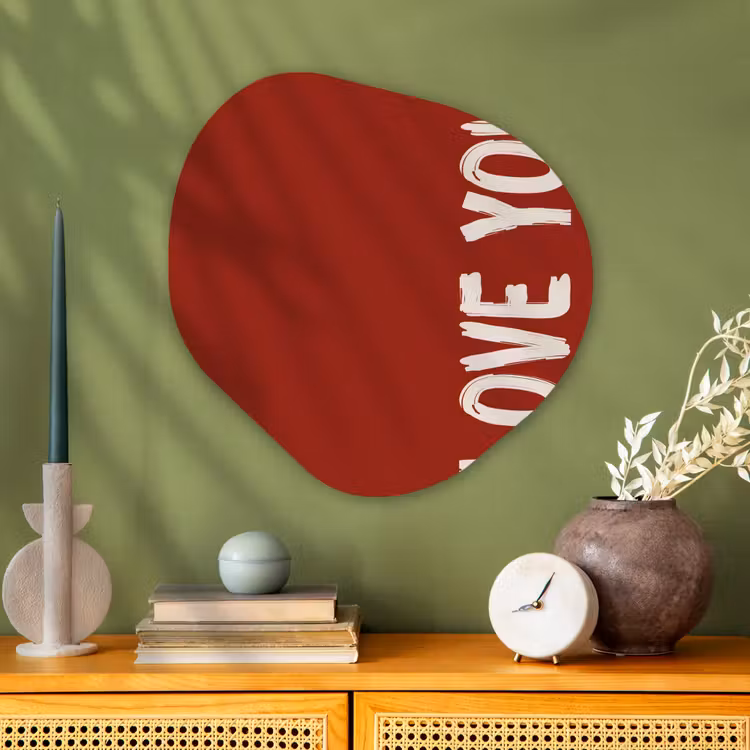 Organische vorm aluminium - Schuin - Loveyou - Rood — 2