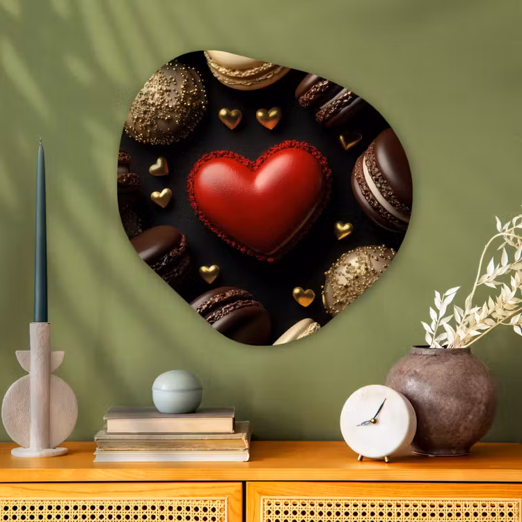 Organische vorm aluminium - Macarons - Rood - Hart — 2
