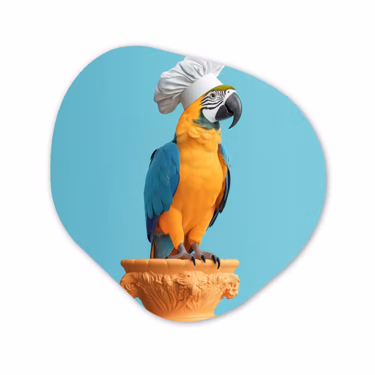 Organische vorm aluminium - Papegaai - Koksmuts - Grappig - Vogel — 1
