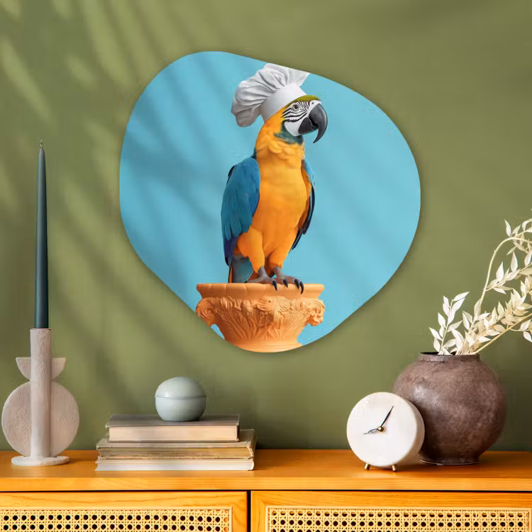 Organische vorm aluminium - Papegaai - Koksmuts - Grappig - Vogel — 2