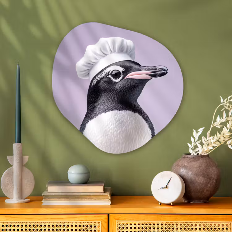 Organische vorm aluminium - Pinguïn - Koksmuts - Lief - Paars — 2