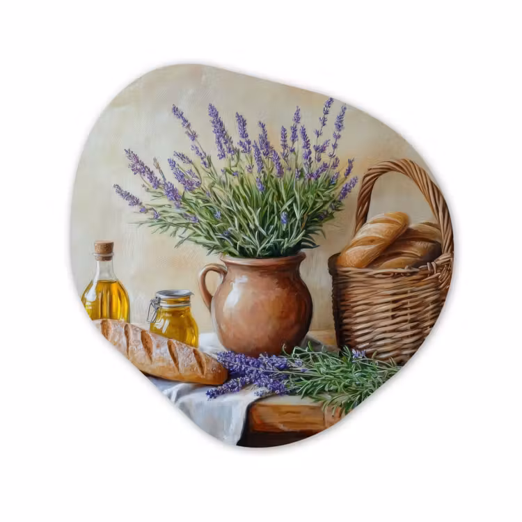 Organische vorm aluminium - Lavendel - Brood - Stilleven — 1