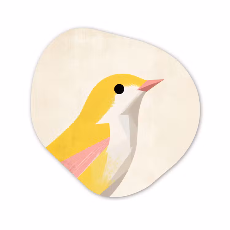 Organische vorm aluminium - Vogel - Minimalistisch - Geel — 1