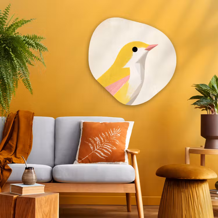 Organische vorm aluminium - Vogel - Minimalistisch - Geel — 3