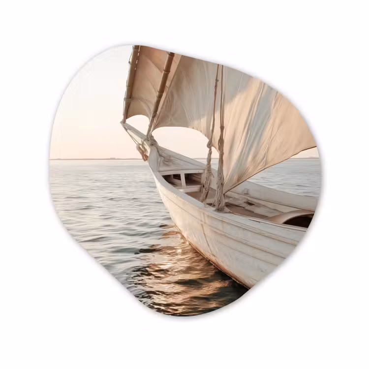 Organische vorm aluminium - Zeilboot - Zee - Beige - Zon — 1