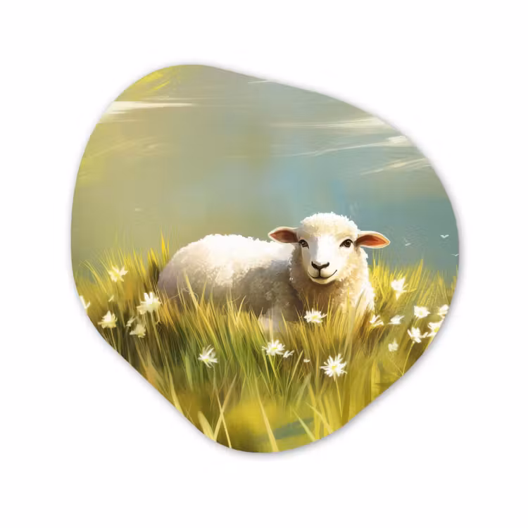 Organische vorm aluminium - Schaap - Weide - Groen — 1