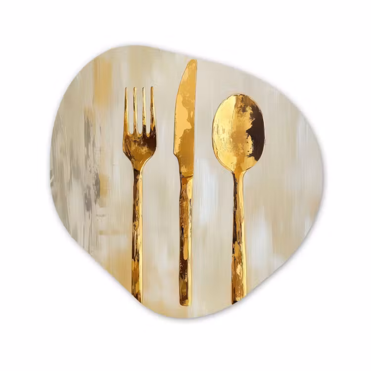 Organische vorm aluminium - Verf - Goud - Bestek — 1