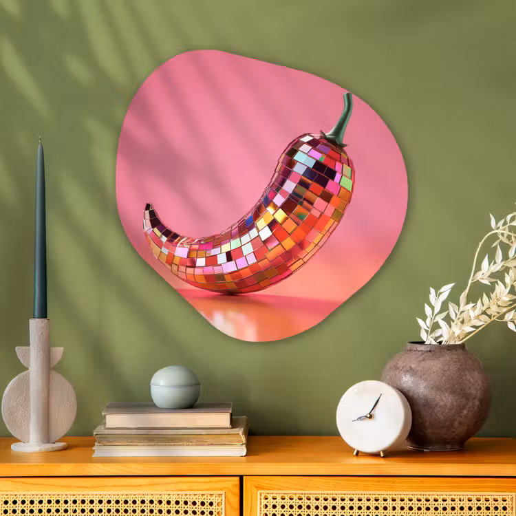 Organische vorm aluminium - Peper - Disco - Rood - Glitter — 2
