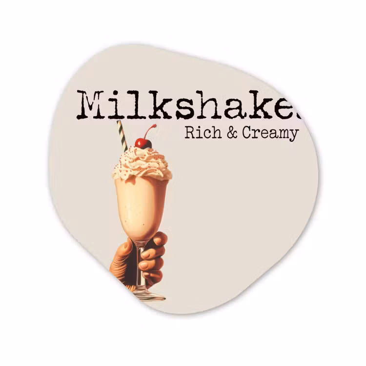 Organische vorm aluminium - Milkshake - Kers - Rietje — 1