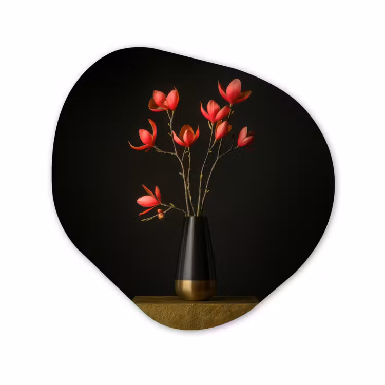 Organische vorm aluminium - Rode - Bloemen - Vaas — 1