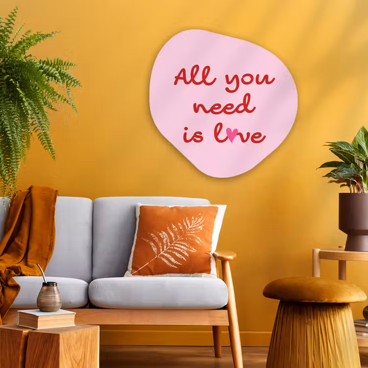 Organische vorm aluminium - Tekst - Roze - Love - Hart — 3