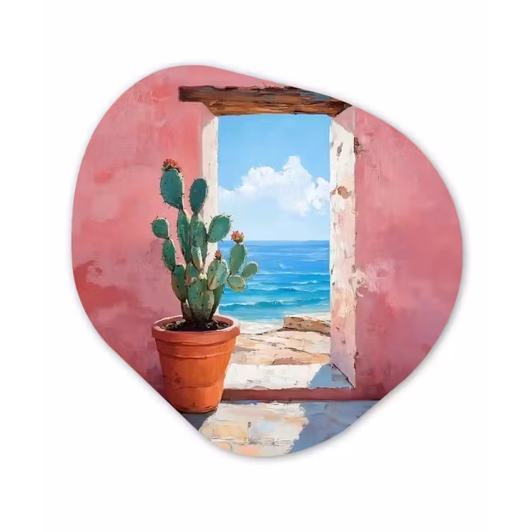 Organische vorm aluminium - Zee - Roze - Cactus — 1