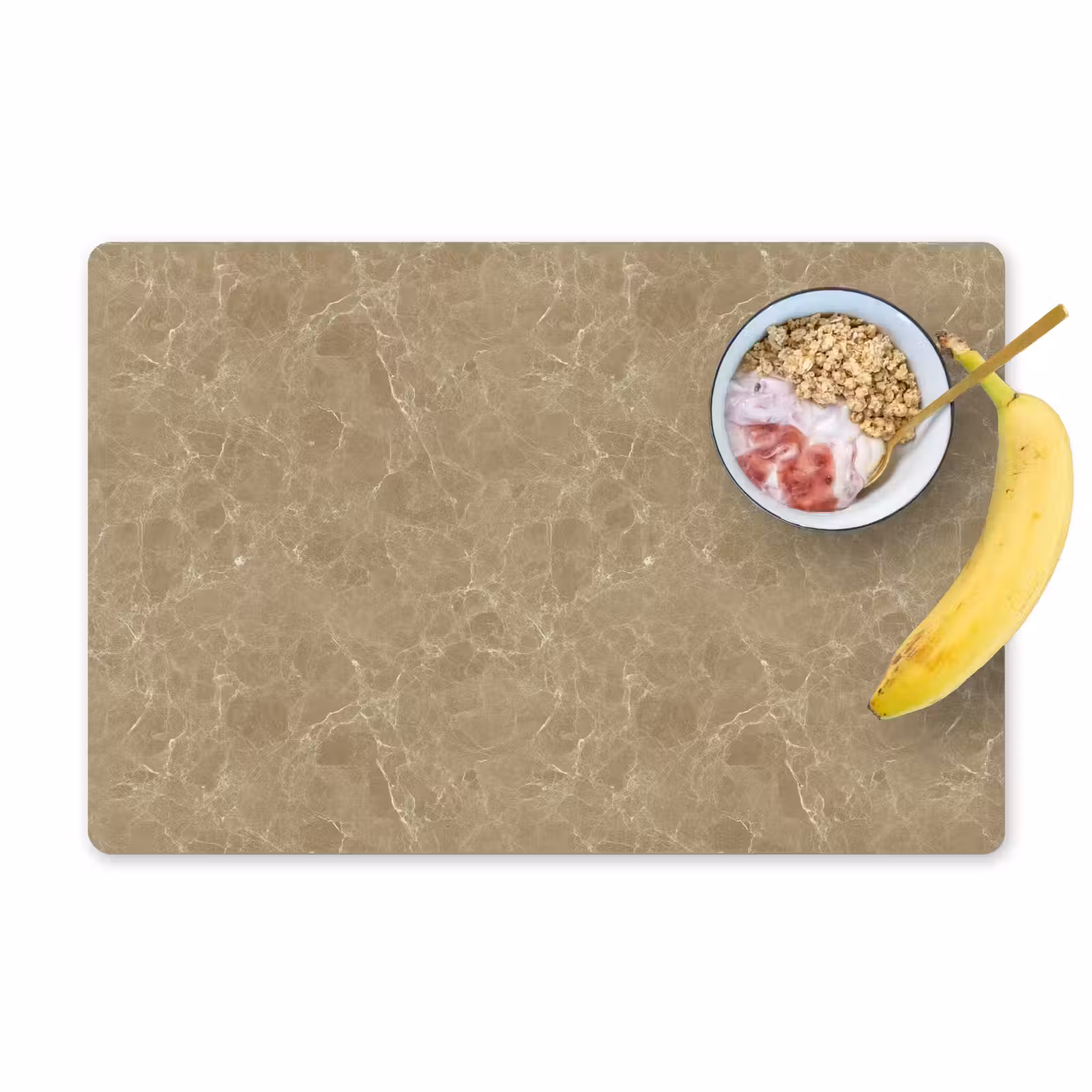 Placemat - 6 stuks - Beige - Marmer - Witte aders — 1