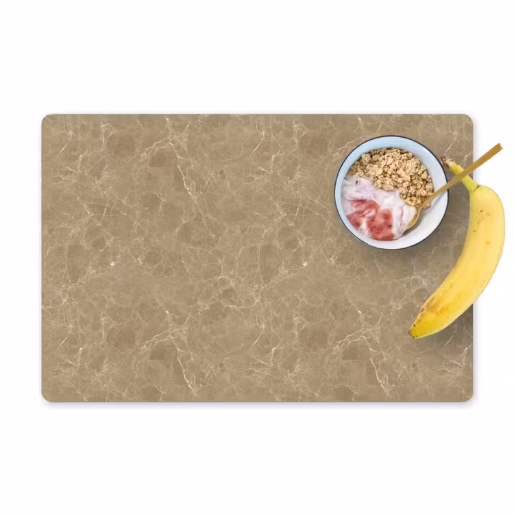 Placemat - 6 stuks - Beige - Marmer - Witte aders — 1