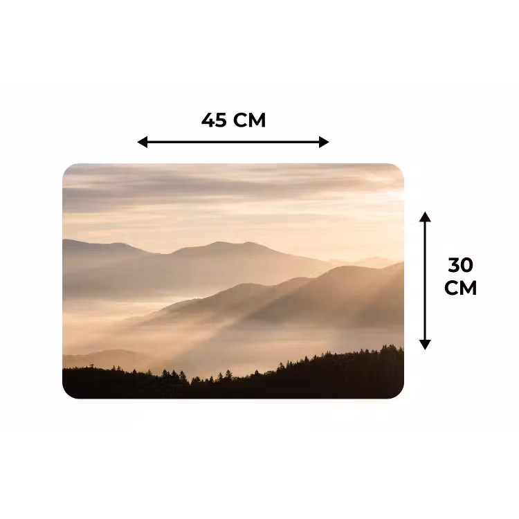Placemat - 6 stuks - Bergen - Mist - Zonnestralen — 3