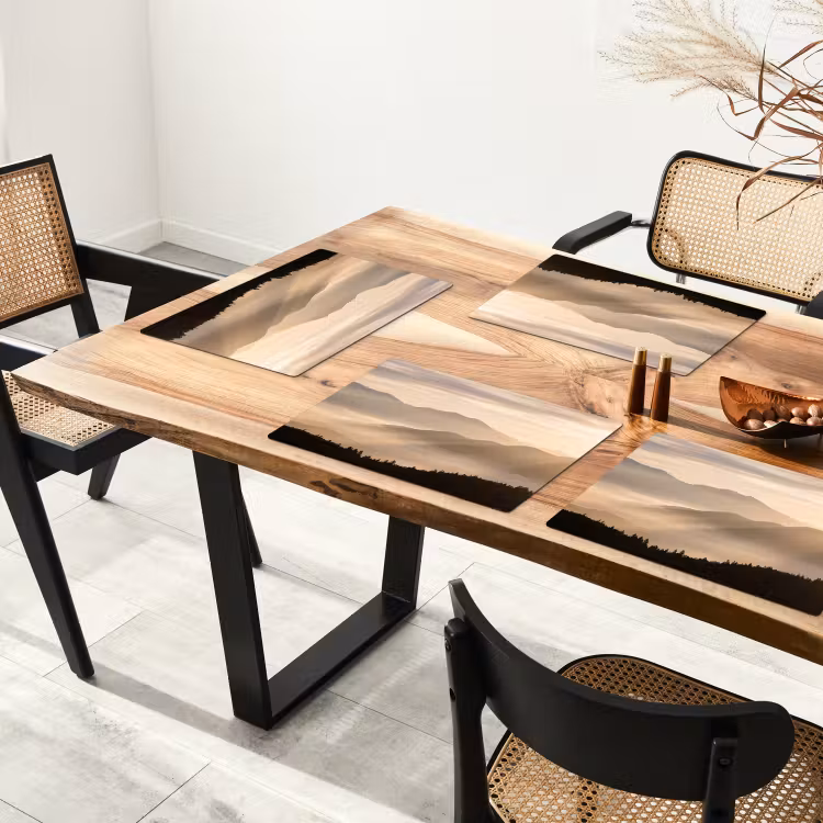 Placemat - 6 stuks - Bergen - Mist - Zonnestralen — 5