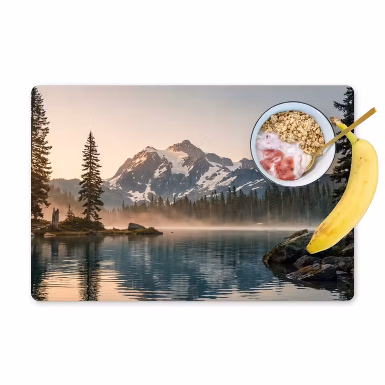 Placemat - 6 stuks - Bergen - Water - Bomen — 1