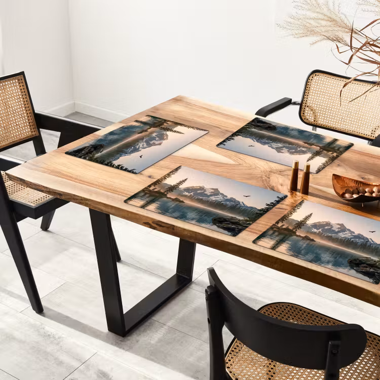 Placemat - 6 stuks - Bergen - Water - Bomen — 5