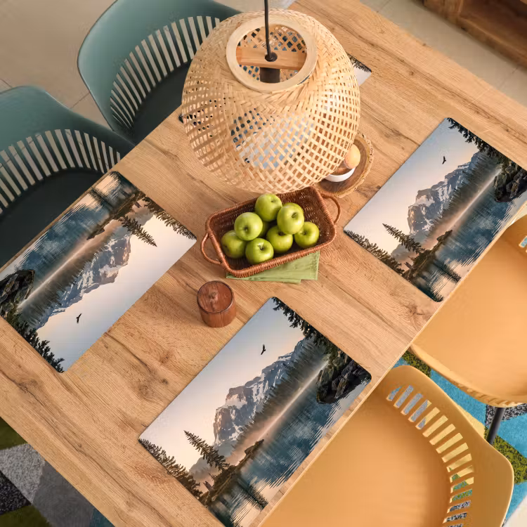Placemat - 6 stuks - Bergen - Water - Bomen — 6