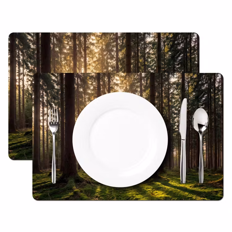 Placemat - 6 stuks - Bos - Gras - Zonlicht — 2