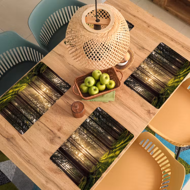 Placemat - 6 stuks - Bos - Gras - Zonlicht — 6