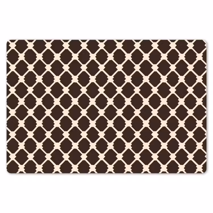 Placemat - 6 stuks - Bruin - Ruitpatroon - Geometrisch — 7