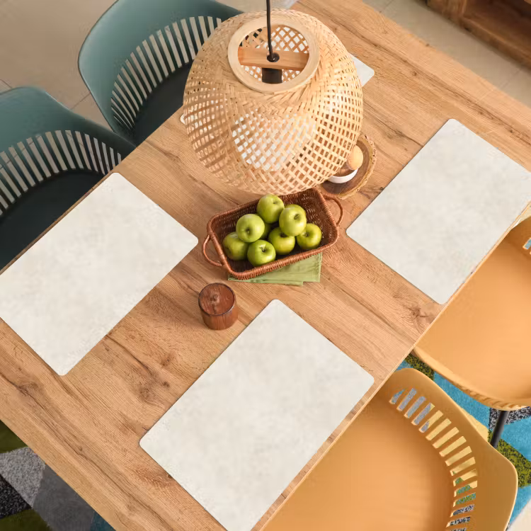 Placemat - 6 stuks - Crème - Egaal - Beton — 6