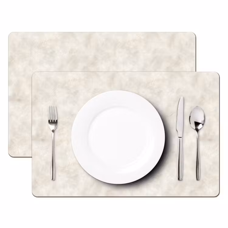 Placemat - 6 stuks - Crèmebeige - Marmer - Aders — 2