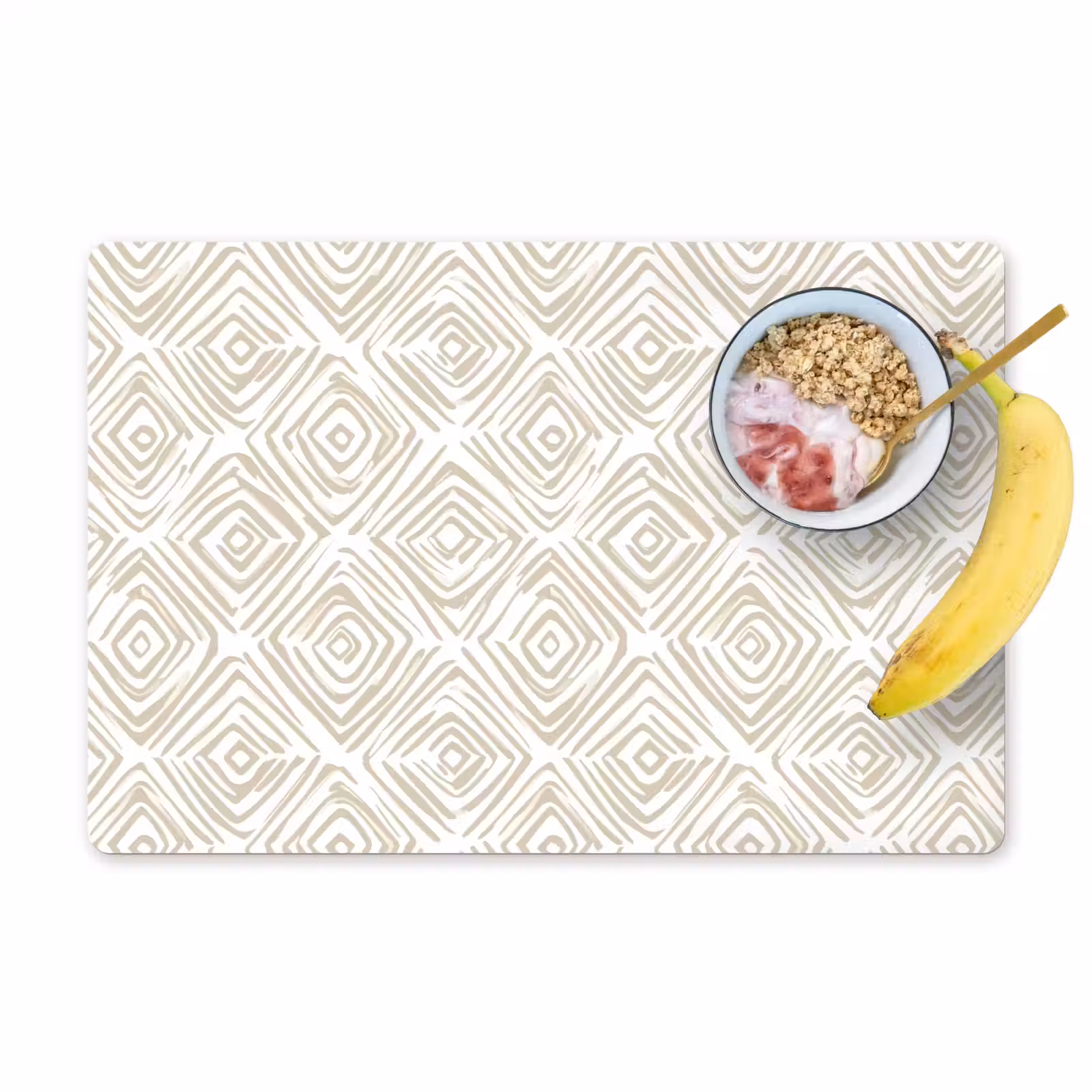 Placemat - 6 stuks - Abstract - Ruit - Beige — 1
