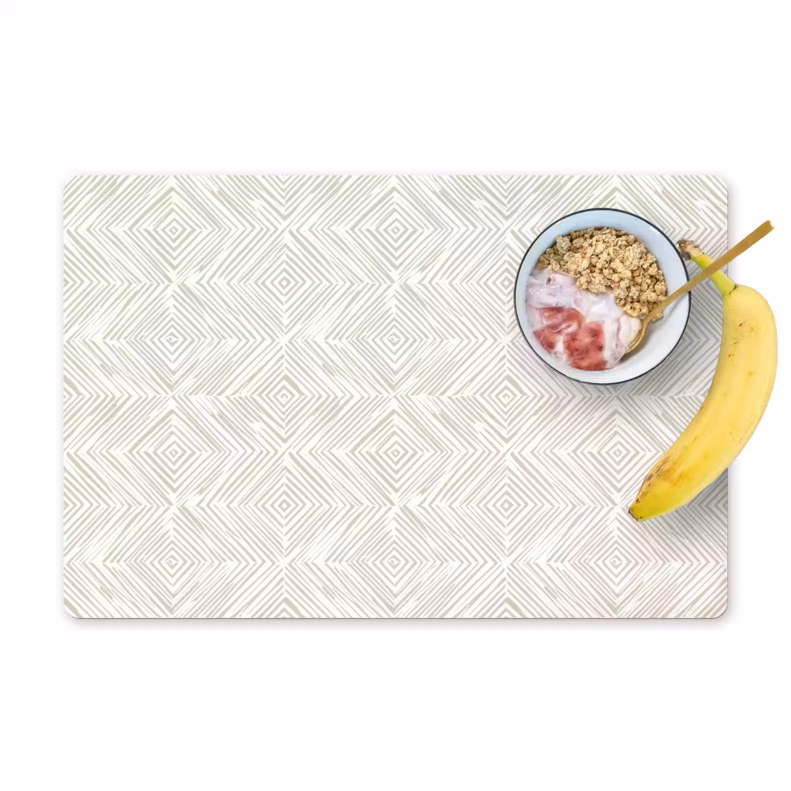 Placemat - 6 stuks - Abstract - Ruiten - Beige — 1