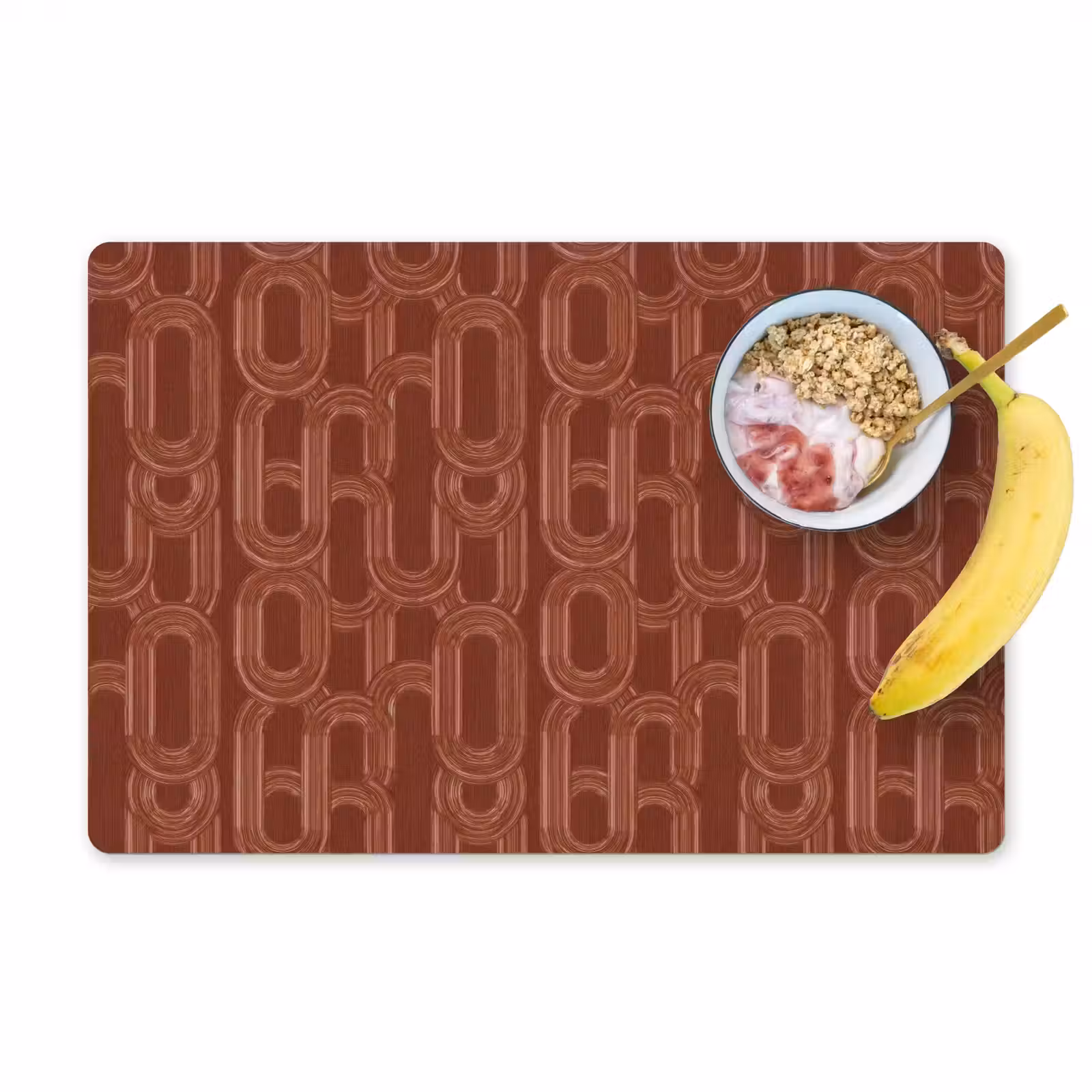 Placemat - 6 stuks - Abstract - Textuur - Bruin — 1
