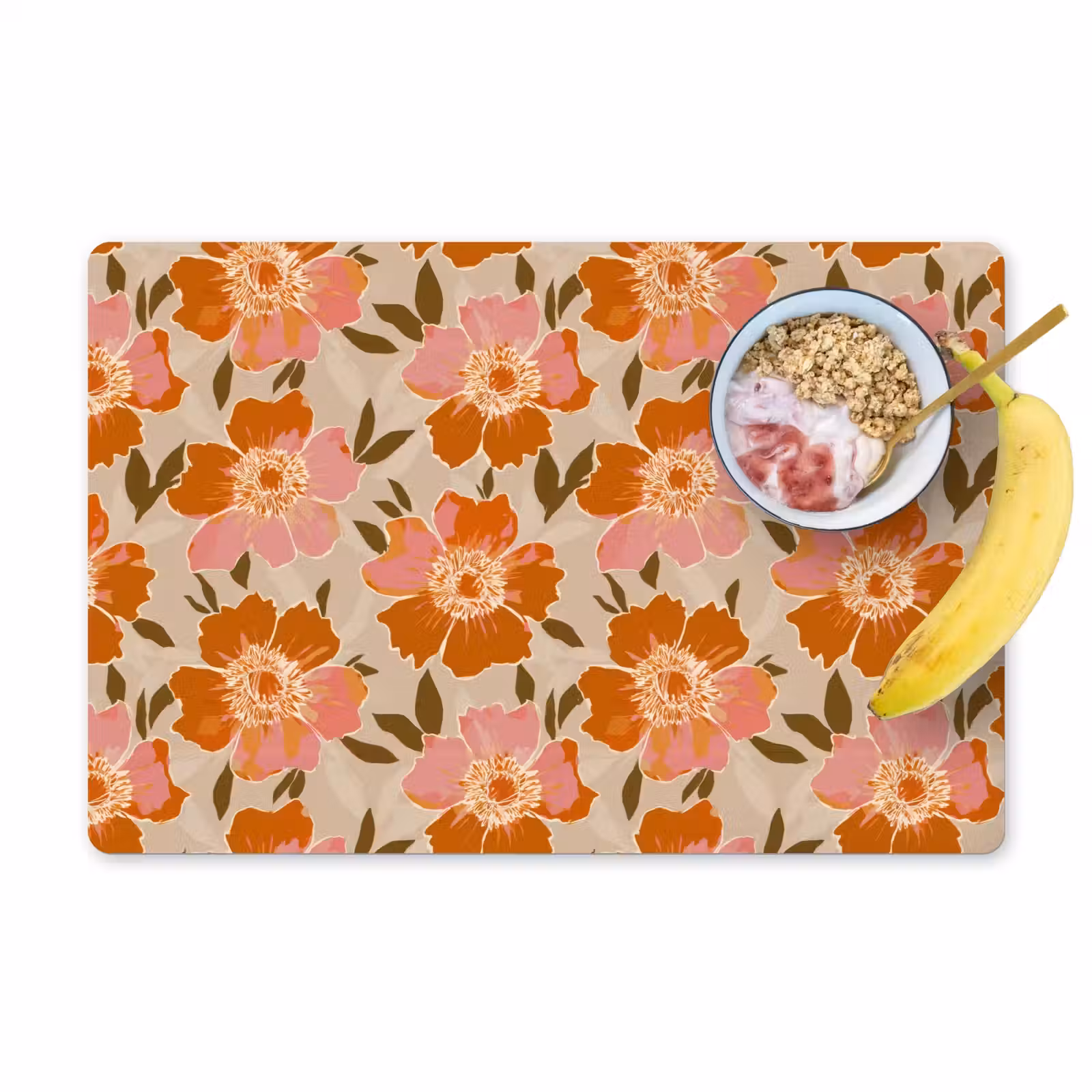Placemat - 6 stuks - Bloemen - Motief - Retro — 1