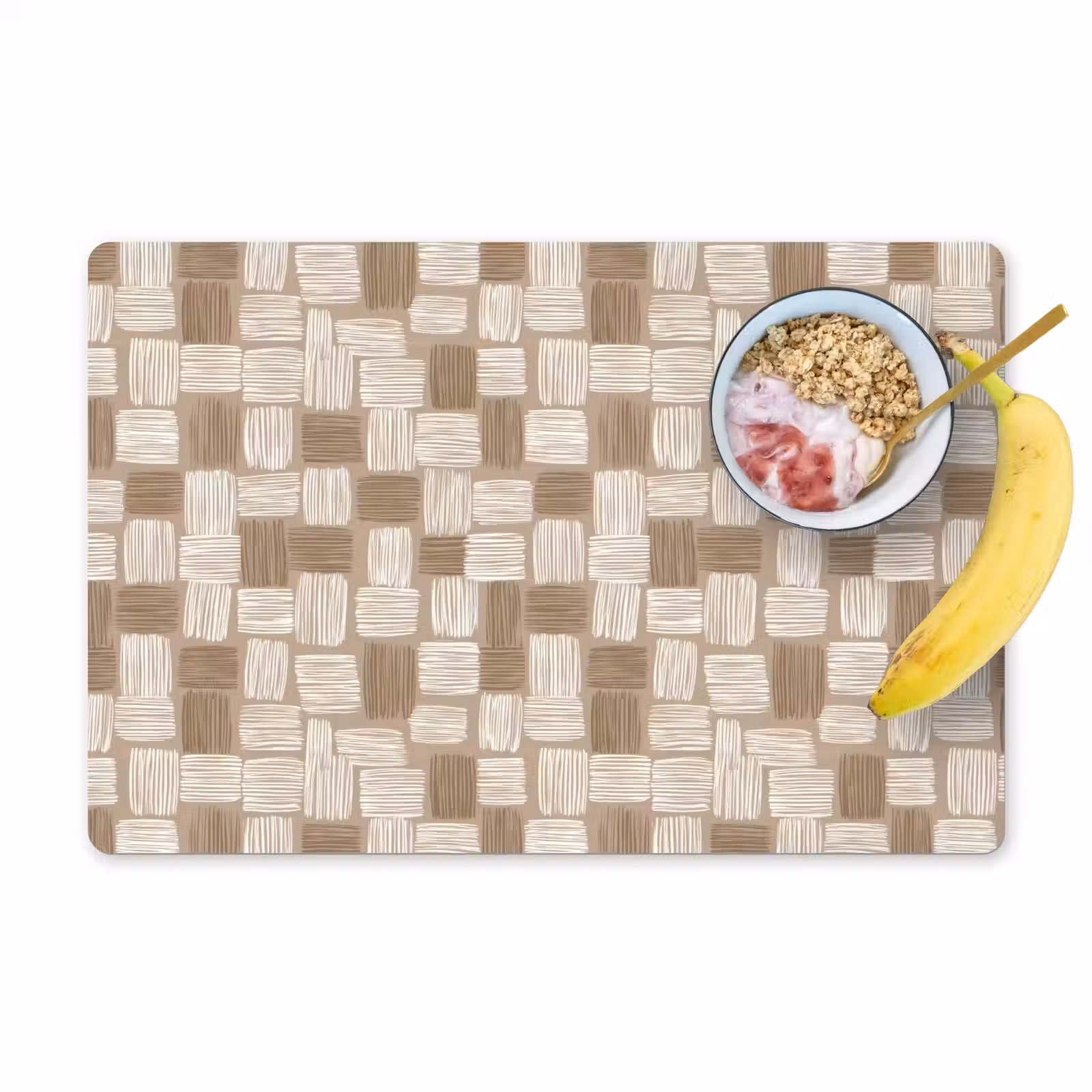 Placemat - 6 stuks - Blok - Patroon - Bruin — 1