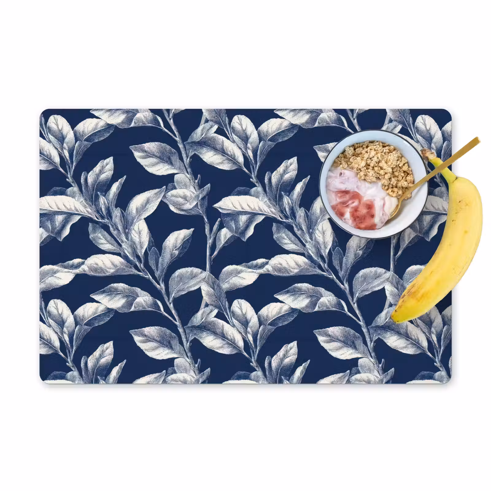 Placemat - 6 stuks - Botanisch - Patroon - Blauw — 1