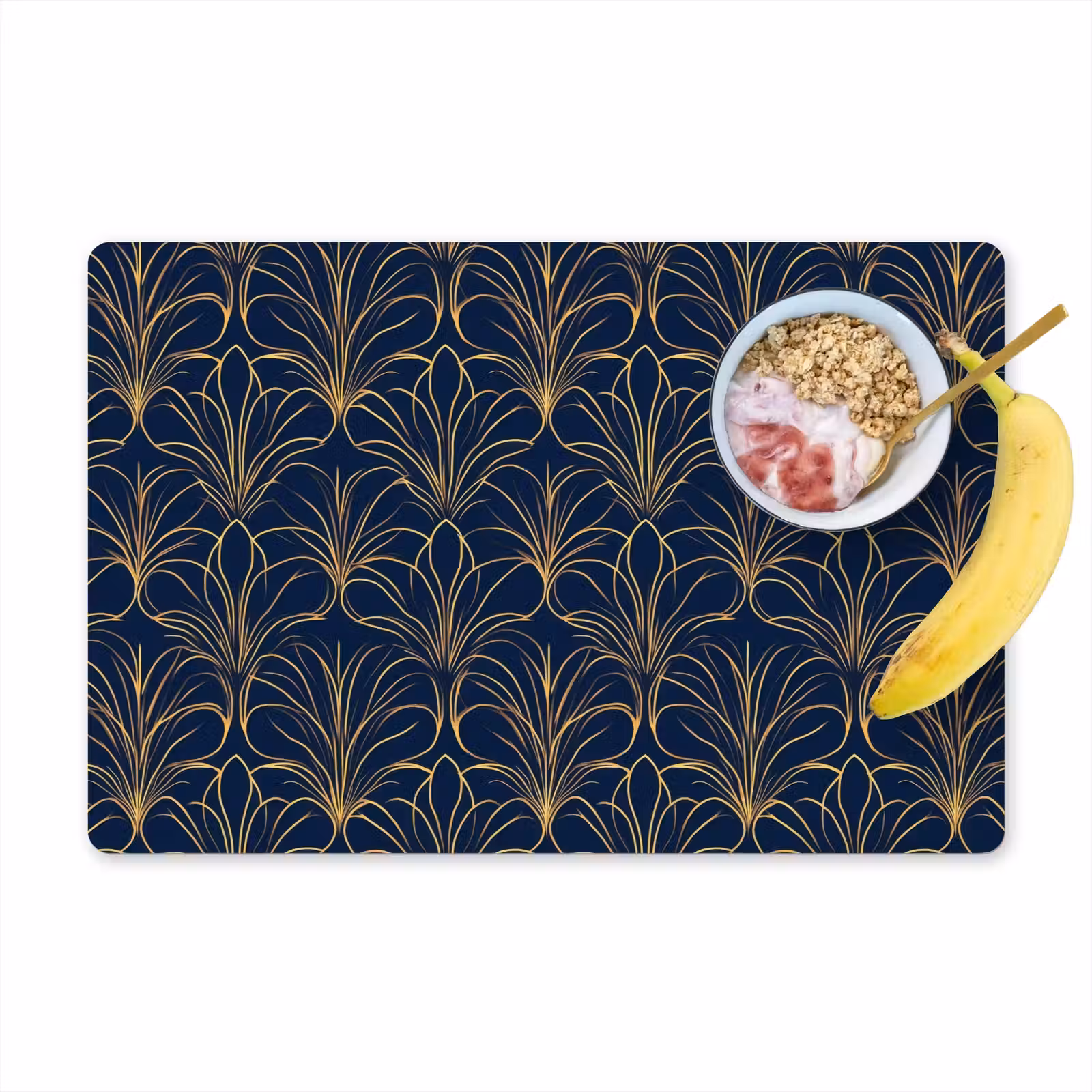 Placemat - 6 stuks - Deco - Waaier - Blauw — 1