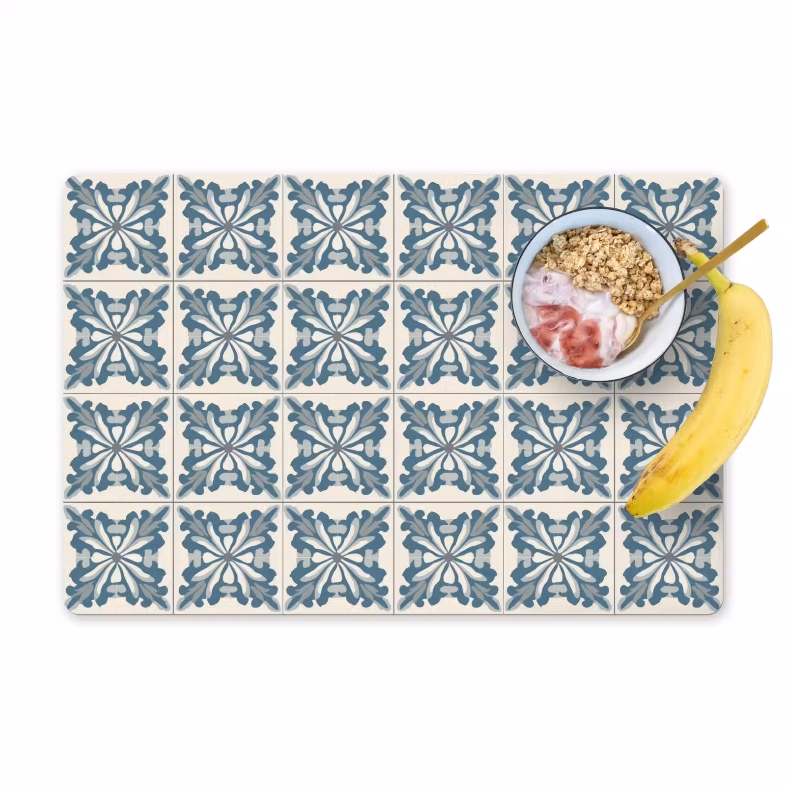 Placemat - 6 stuks - Dessin - Tegel - Blauw — 1