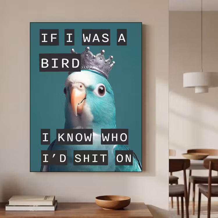 Art Frame - Parkiet - Turquoise - Quotes - Decoratie — 4