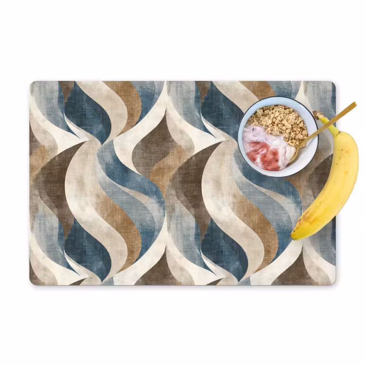 Placemat - 6 stuks - Abstract - Golven - Kleurrijk — 1