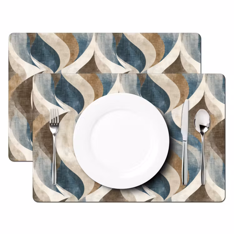 Placemat - 6 stuks - Abstract - Golven - Kleurrijk — 2