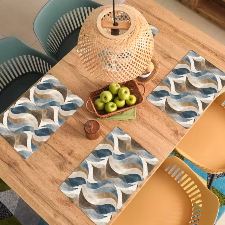 Placemat - 6 stuks - Abstract - Golven - Kleurrijk — 6
